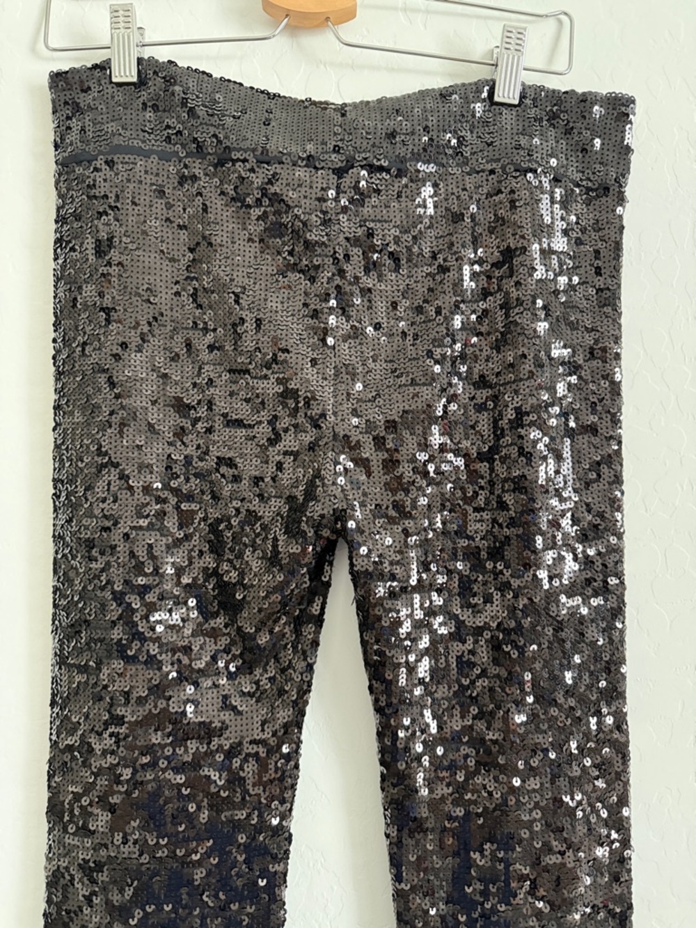 Alice + Olivia Black Sequin Leggings/pants Sz L - Picture 4 of 8